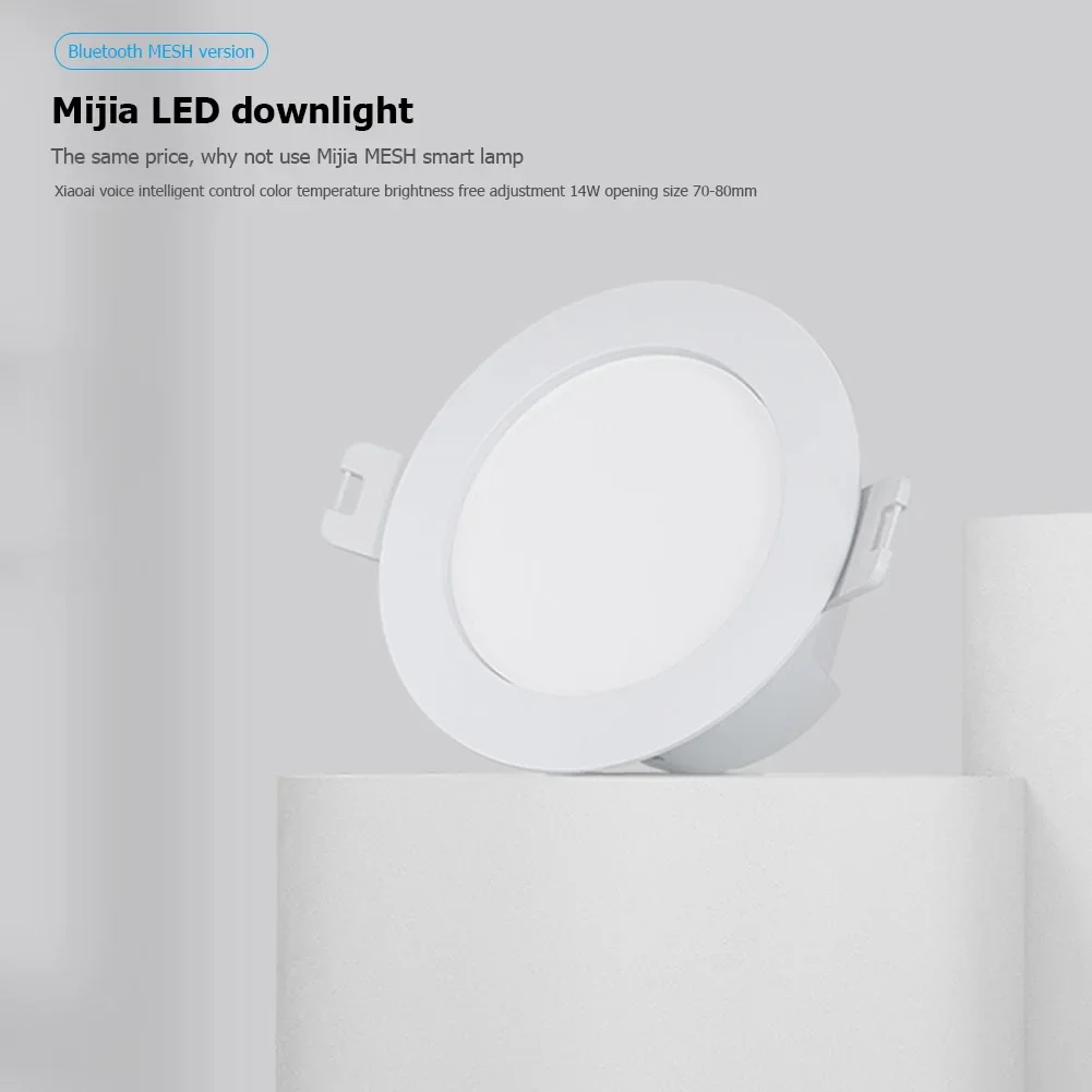 Xiaomi mijia Smart Downlight Down Led Lamp 75-80mm Bluetooth 5.0 MESH Version Dimmable Voice Control Ceiling Recessed Light