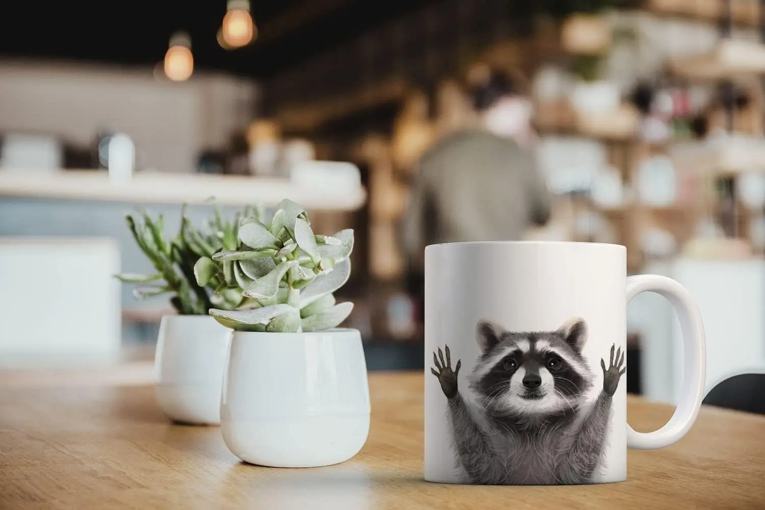 Home Daily Raccoon Printed White Breakfast Drinking Water Coffee Cup Holiday Gift Mug Winter Christmas Milk Cups