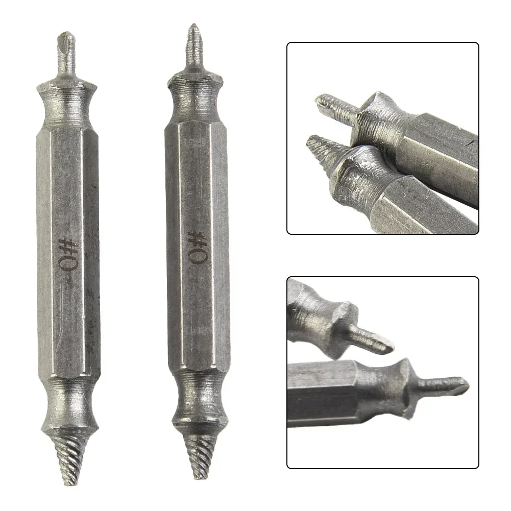 2pcs Damaged Screw Extractor Drill Bit Set Stripped Broken Screw Bolt Remover Extractor Easily Take Out Demolition Tools 2-3mm