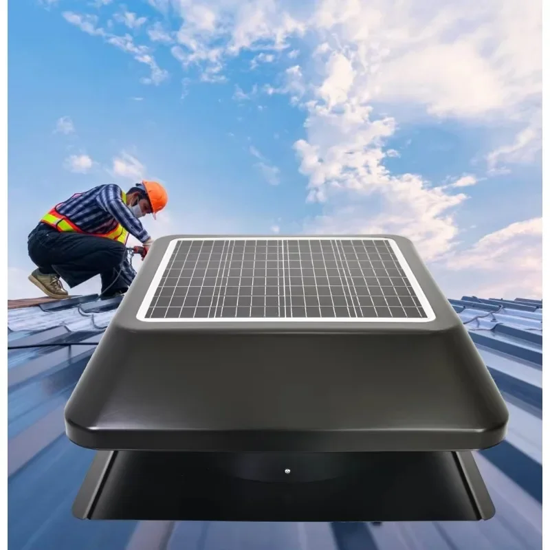 25W Smart Solar Exhaust Fan Greenhouse Industrial Roof Ventilation System App-Controlled DC Solar Vent Fan Outdoor Industrial