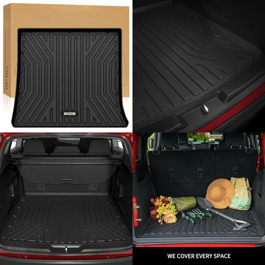 

Cargo Trunk Liner Fit for 2010-2017 Chevrolet Equinox L/LS/LT/LTZ/Premier& 10-17 GMC Terrain SL/SLE/SLT/Denali, All Weather Custom Fit Anti-Slip Cargo Mat, Black