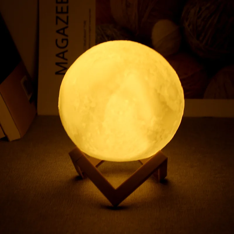 Moon Lamp Home LED Night Light Desk Decor camera da letto Sleep Night Lights regalo per bambini luci Decorative natalizie lampada creativa