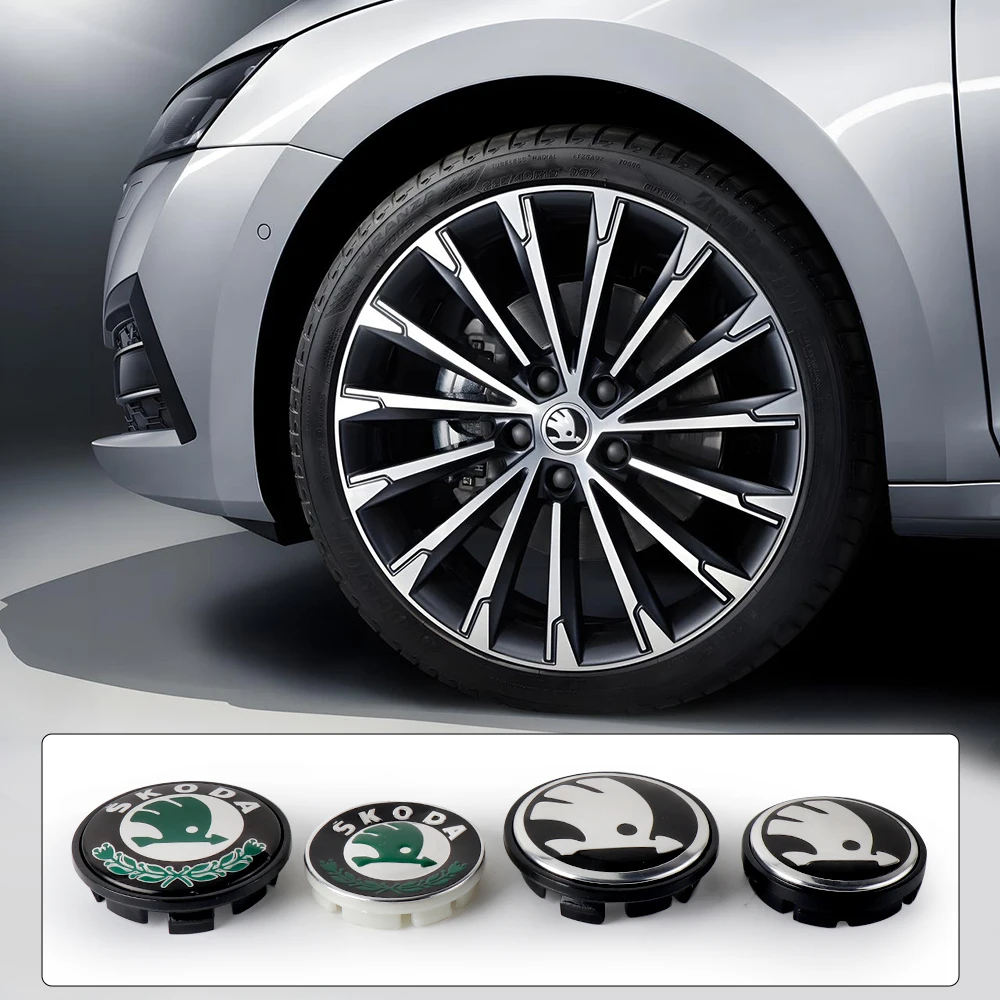 4pcs/set 55mm/65mm ABS Car Styling Wheel Center Cap Hub Covers Badge Accessories For Skoda Badge Logo Fabia 3B7601171 1J0601171