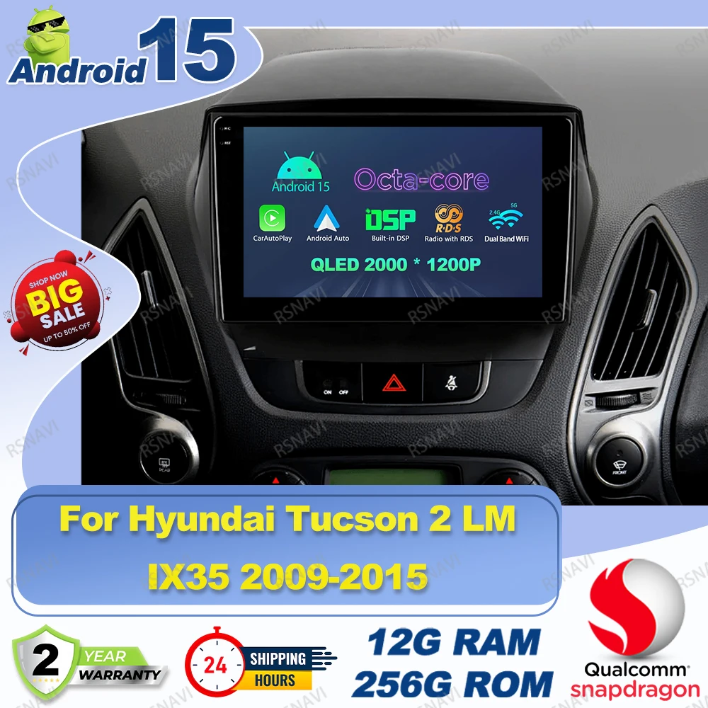 Android 15 Car Radio For Hyundai Tucson 2 LM IX35 2009-2015 Passat B6 W213 Cleaning Machine Golf 6 Motorcycle Stickers H4 Led H7