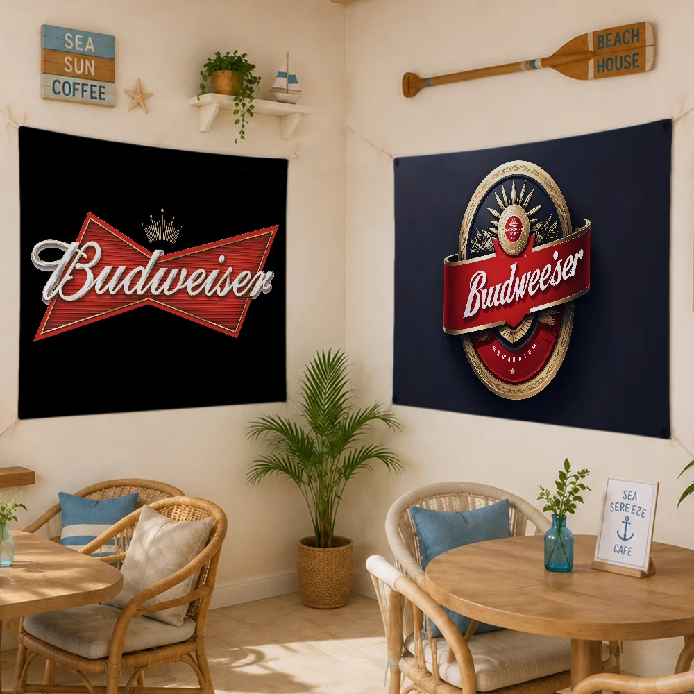 Brand B-Budweiser Flag Digital Printed Flag Tapestry Creative Pattern Living Room Wall Art Party Outdoor Decor