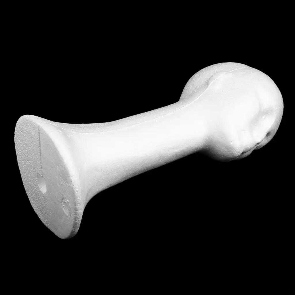 Tête de Mannequin en Mousse Noire en Polystyrène pour Présentation de Perruques, Chapeaux, Lunettes et Bijoux – Idéale pour Magasins