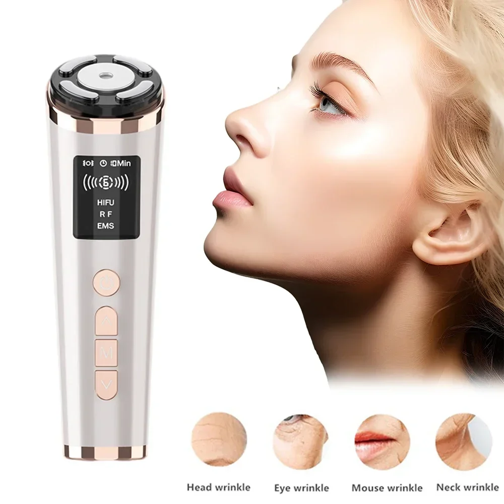 Mini máquina HiFU masajeadora Facial por ultrasonido EMS RF, dispositivo de elevación para rejuvenecer la piel, estiramiento, LED, cuidado Facial, belleza, pérdida de peso