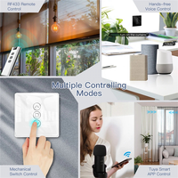 ATTWO-Tuya Wifi RF433 2.5D Arc Curtain Switch Glass Touch Panel For Roller Blinds Shutters Switch Smart APP Wireless Alexa