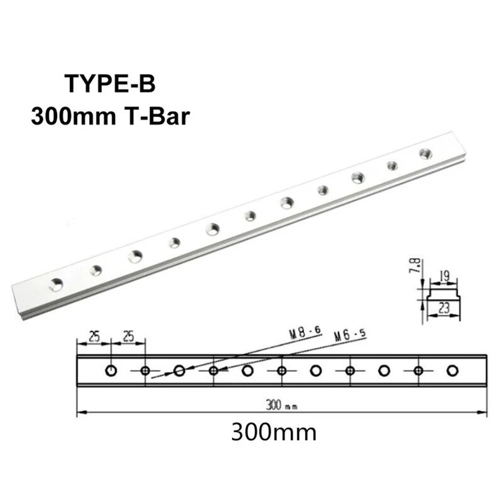 Paquete de 2 deslizadores de pista en T de barra en T de aleación de aluminio de 100-450mm para sierras de mesa y bancos de trabajo de carpintería DIY Sierra de mesa, taladro de mesa