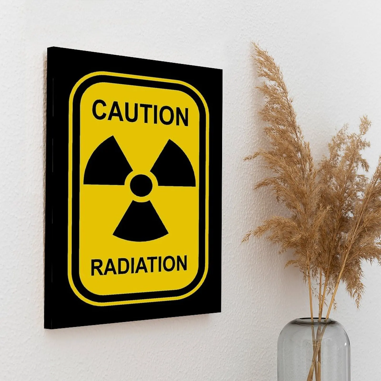 رمز مشع تحذير علامة النشاط الإشعاعي الإشعاع قماش اللوحة كهف جدار ديكور مطبوعة سينما مؤطرة لوحات الحائط