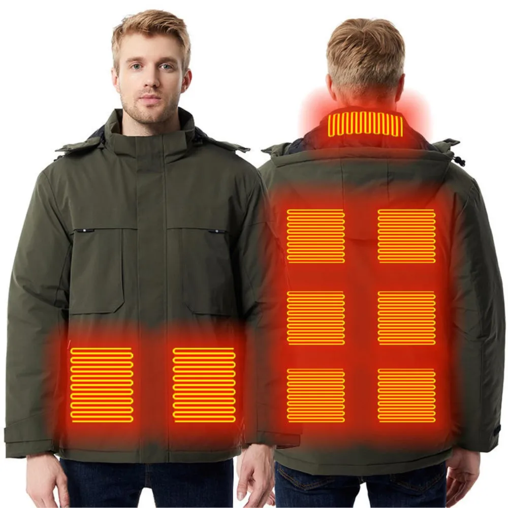

Heated Jacket 9 Zone Smart Electrical Long Sleeve Hoodie USB Rechargeable Heated Clothing Men Women Winter Sports Accessories
