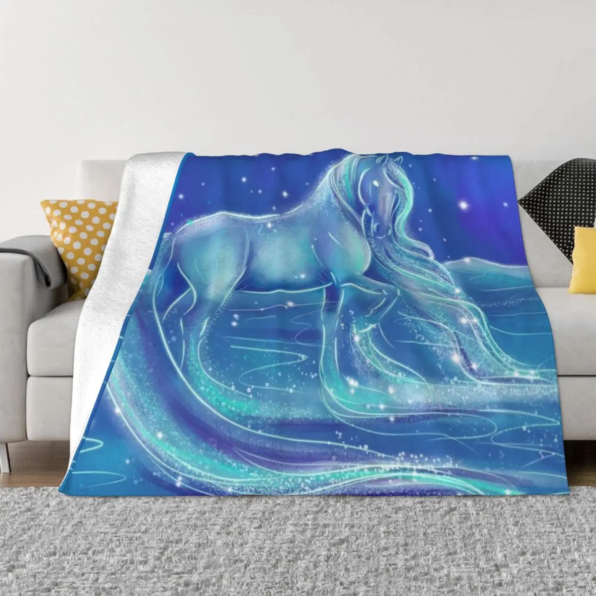 Nokk Water Spirit Horse Throw Blanket Thin Blankets Moving Blanket Weighted Blanket Picnic Blanket