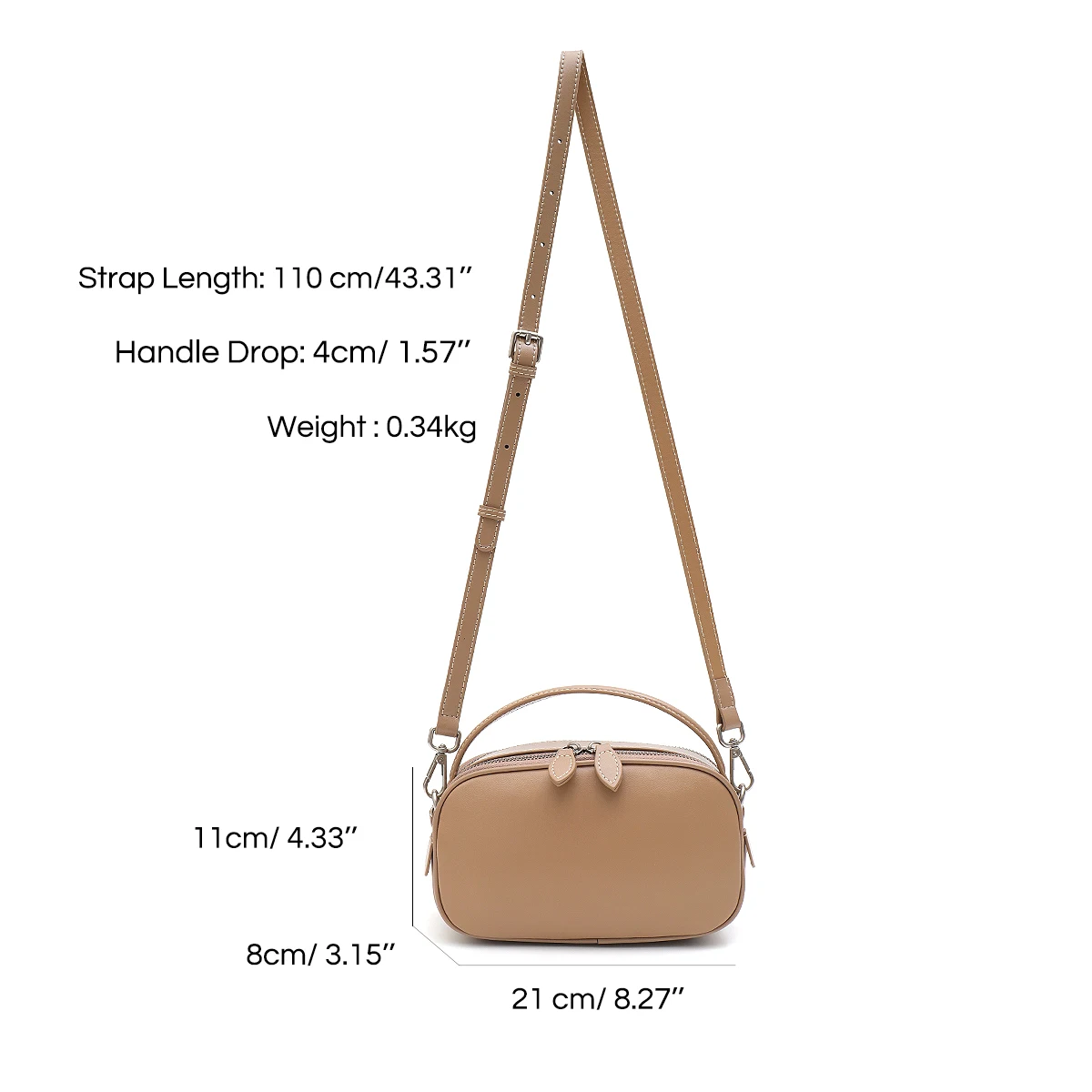 Women\'s Plain Solid Color Minimalist Vegetable Tanned Leather Top-handle Cross body Bag Real Cowhide Small Fashion Chic Daily