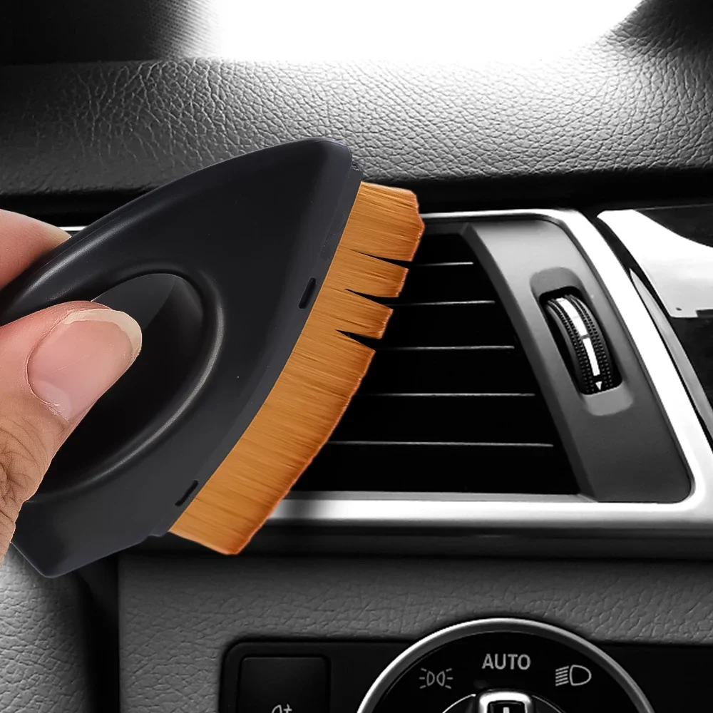 Car Interior Cleaning Brush Center Console Clean Tool Air Outlet Cleaning Soft Brush with Shell Car Crevice Dust Removal Brush