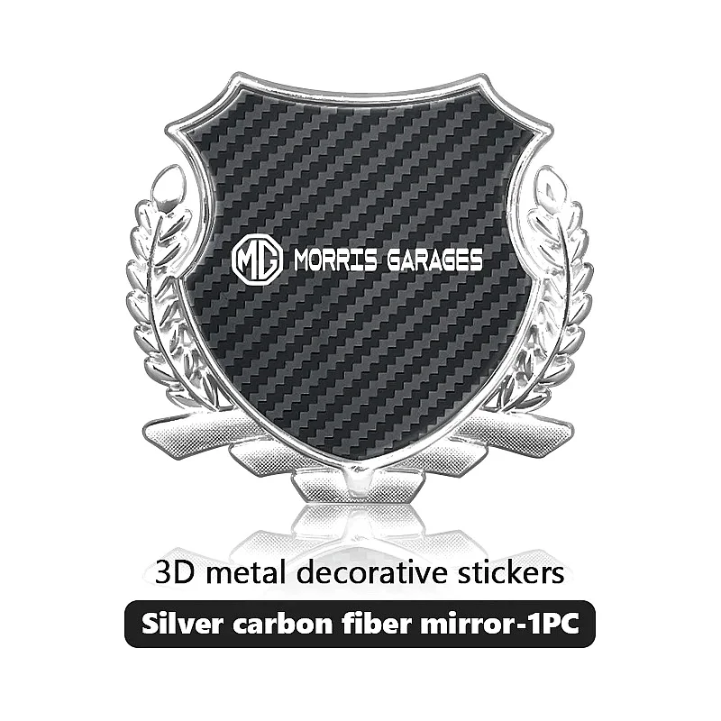 3D Metal Wheat Ear Shield Emblem Sticker For MG ZS HS MG5 MG4 Mulan GT, Car Side Fender Decorative Badge Decal Auto Accessories