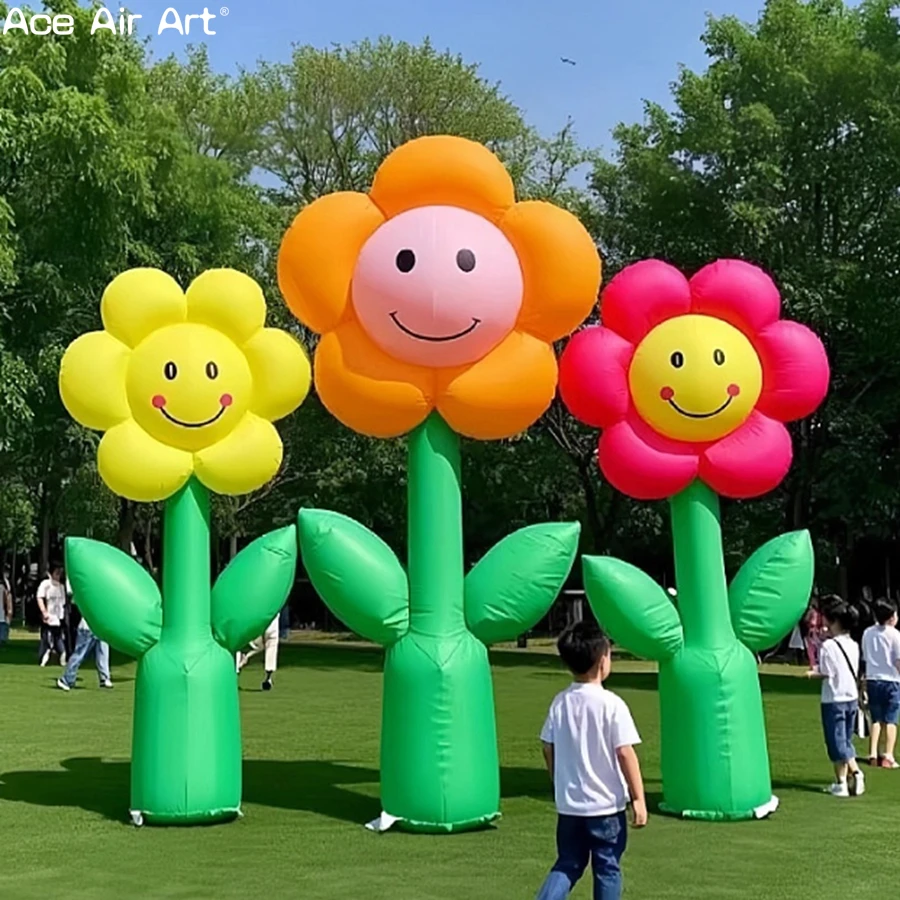 

Настраиваемые надувные цветы в различных стилях, искусственные цветы для украшения сада