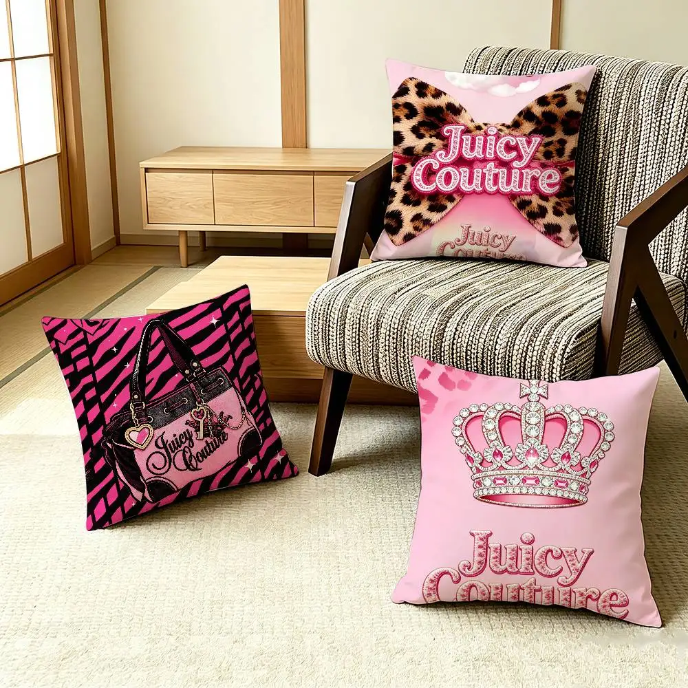 Y2K J-Juicy C-Couture   Pillow Case Pattern Printed Pillowcase For Living Room Sofa Cushion Cover