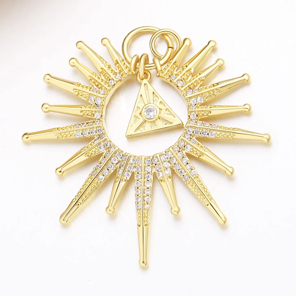 Juya 18k Echtgold vergoldet Micro Pave Zirkon kreative Dekoration Liebe Herz Stern Charms für DIY Luxus Anhänger Schmuck machen – Detail 3