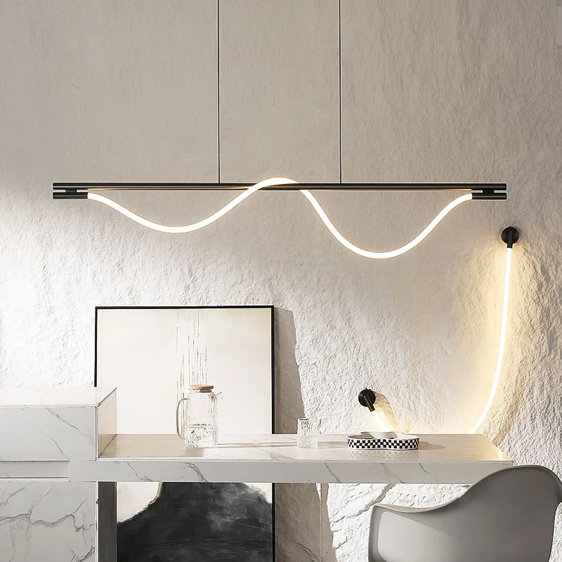 Minimalist Linear Chandelier Light Modern Pendant Light For Dining room Hanging Lamp For Kitchen Island Long Hanging Light