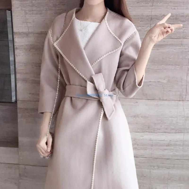 حزام خصر نسائي N7YE عريض من الصوف المخلوط لحزام بديل للشتاء #5