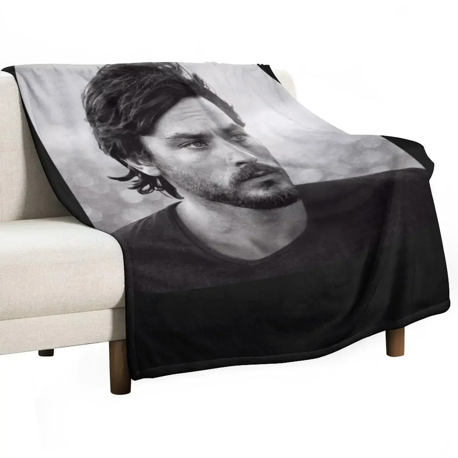 Alain Delon with beard Classic . Throw Blanket For Decorative Sofa Warm christmas gifts Camping Cute Baby Blankets