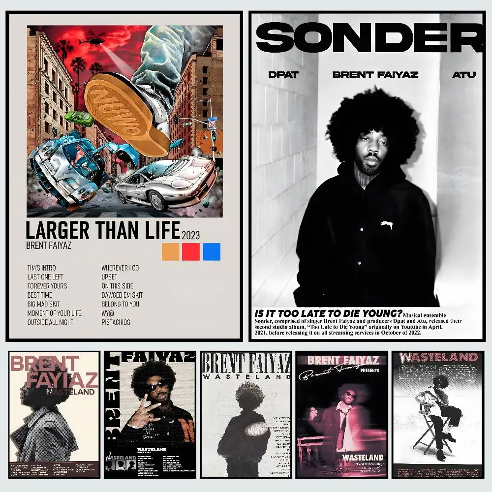 

Singer B-Brent Faiyaz Larger Than Life Poster HD posters for home living room bar office decoration sticky, waterproof