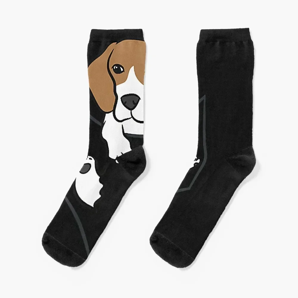 

Beagle Dog In The Pocket Cute Pocket Beagle Socks colored Christmas Luxury Woman Socks Men's