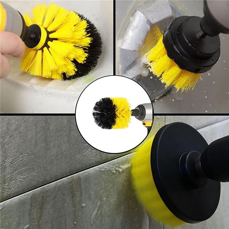 4-Piece Electric Cleaning Brush Head Kit Multi-Functional Ceramic Tile Space Car Hub No Dead Angle Home Cleaning Tools