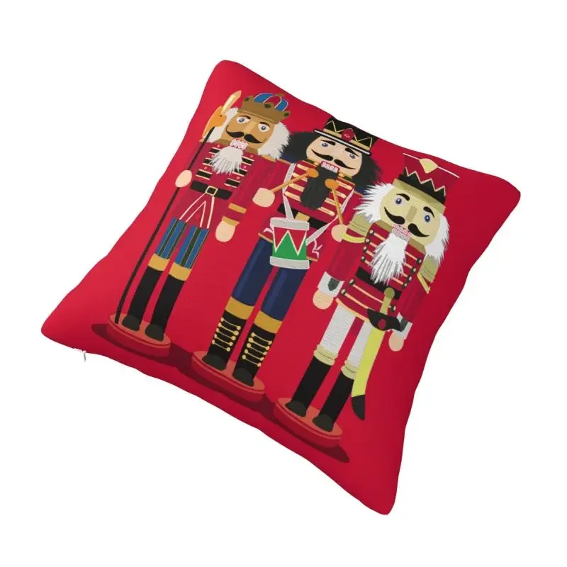 Custom Nordic Nutcracker Soldier Toy Christmas Gift Cushion Cover Velvet Pillow Case