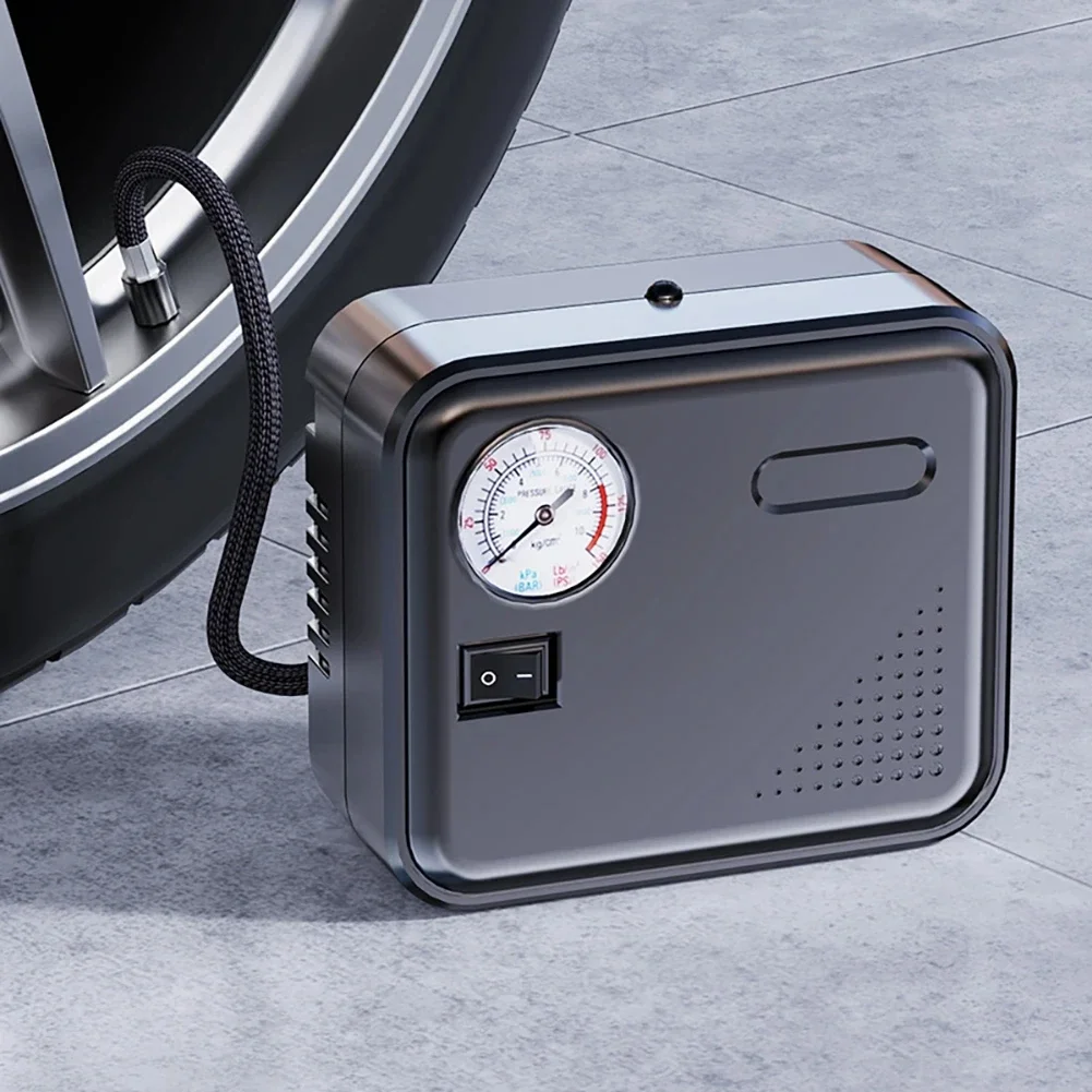 

Tire Inflator Portable Car Air Compressor DC 12V Auto Air Pump Pointer Type Tire Pressure Display Electric Tire Pump With Light