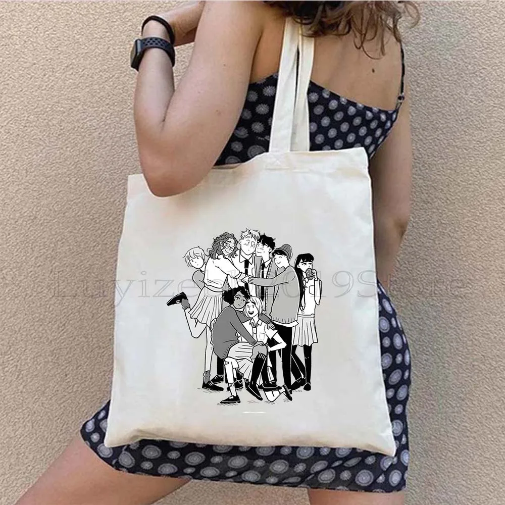 Sac fourre-tout en toile réutilisable Heartstopper Leaves Hi Cleaning Friends, sac à main en coton, réparation Charlie Coussins Shopping, mignon, Harajuku Shopper