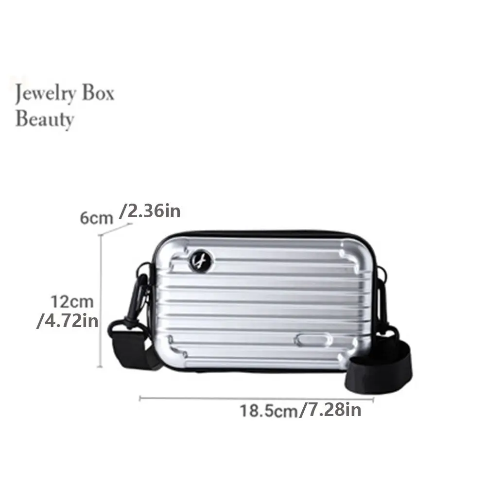 Crossbody Suitcase Jewelry Box Dustproof Portable Luggage Jewelry Storage Case Organizer Plastic Cosmetics Shoulder Bag Women