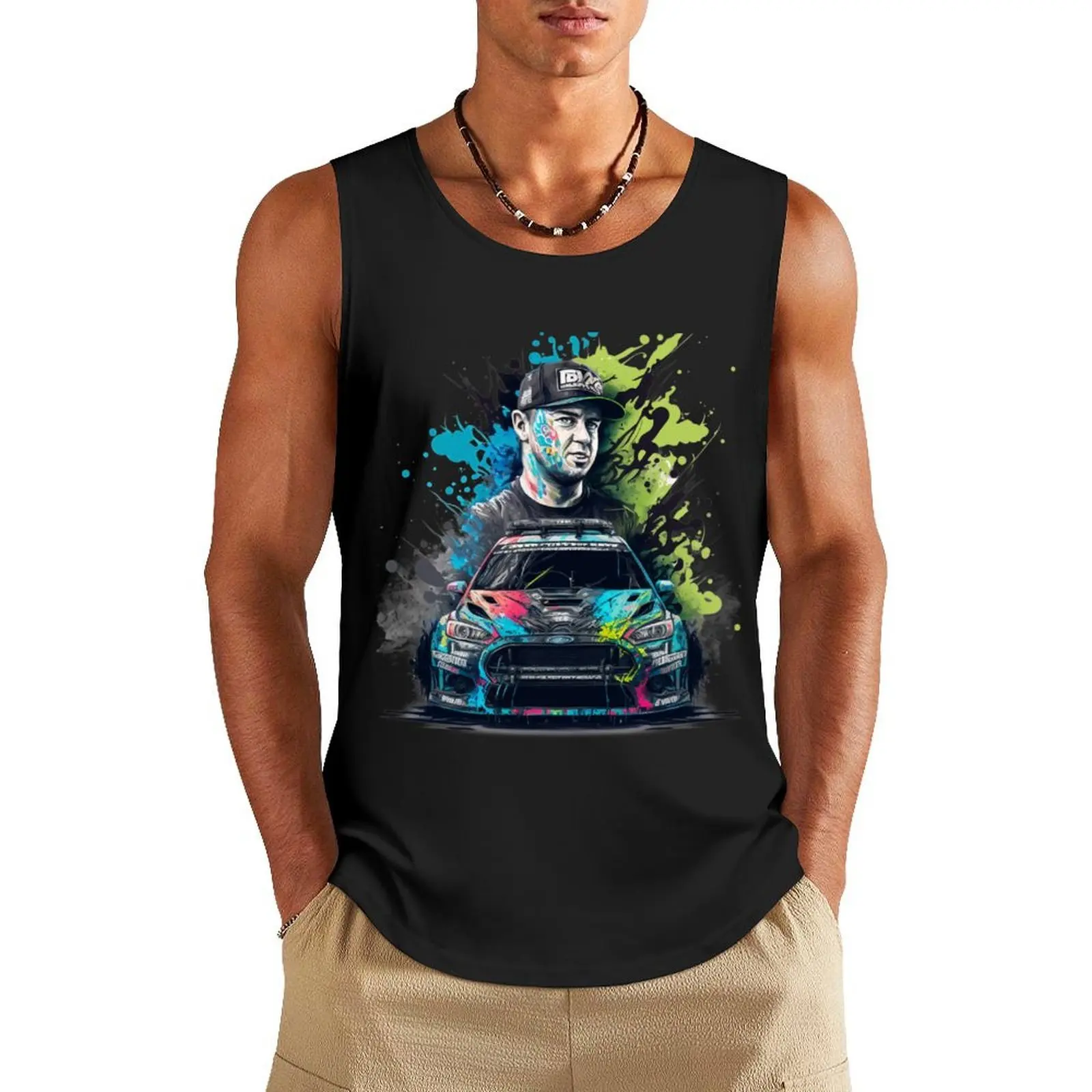 

Ken Block Tank Top Man summer clothes summer clothes men 2025 sleeveless t-shirts for men Men's cotton t-shirt