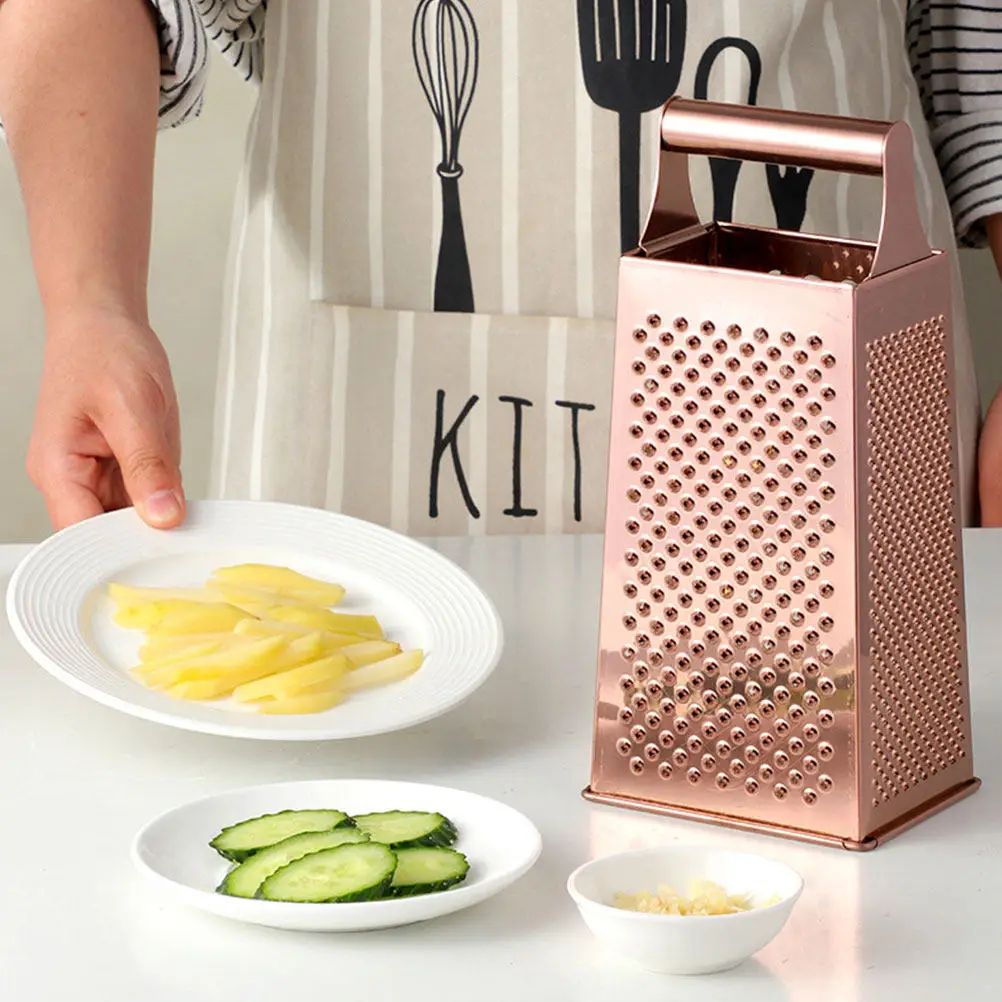 Rallador de Verduras Multifuncional de Acero Inoxidable, Cortador Ancho con Mango Antideslizante, Rallador de Cocina, Rebanador Manual de Queso, Fácil de Limpiar y Rápido