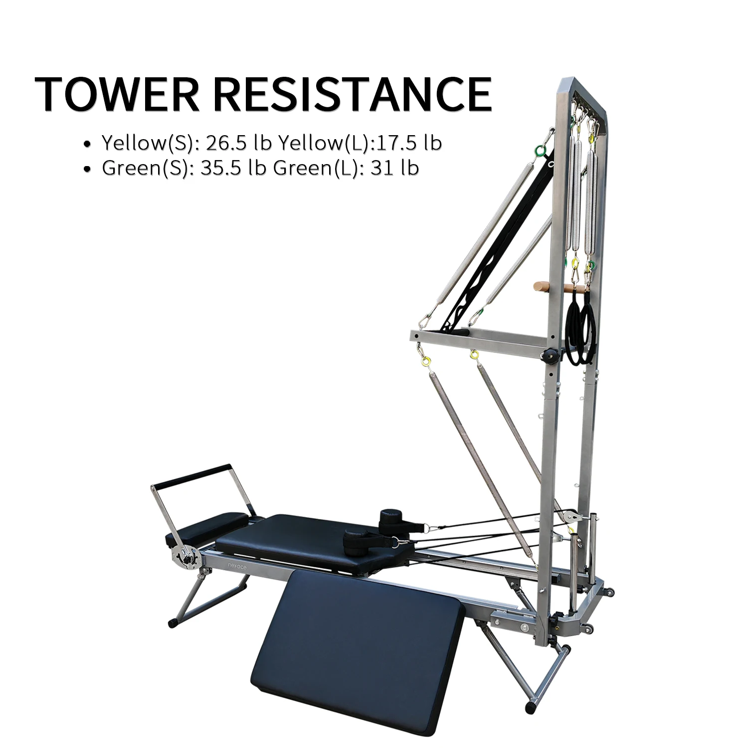 Foldable Pilates Reformer Machine with Tower for Home view 3