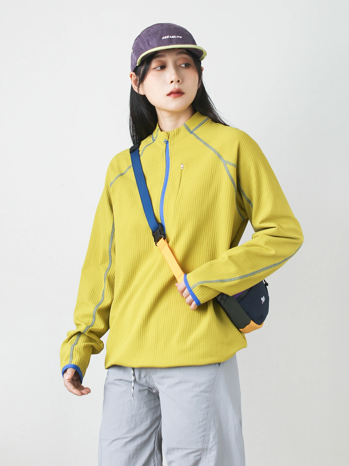 

Свободная толстовка с капюшоном на молнии, женская спортивная одежда для скалолазания на открытом воздухе, желтая повседневная универсальная толстовка для пар, круглая толстовка Ne Swea...