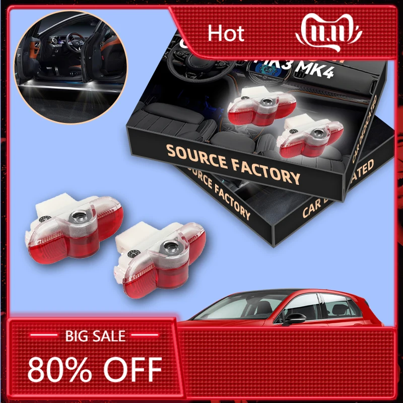 폭스바겐 VW 2026 신형 LED 자동차 도어 실내등 전구 장식 램프 액세서리 (폭스바겐 캐디 MK3 비틀 보라 샤란 투아렉용)