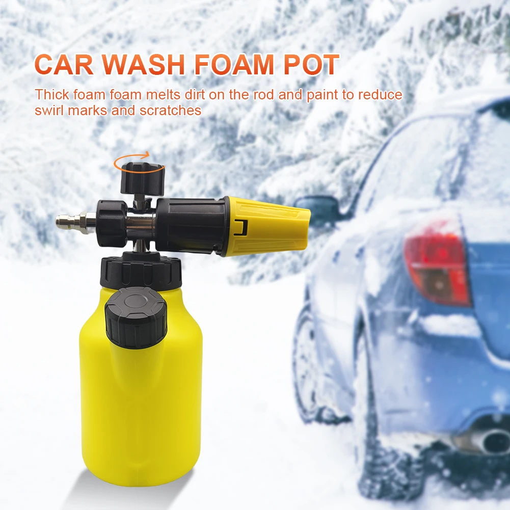 Snow Foam Lance Washer Adjustable Spray Angle Car Wash Gun 1L Pressure Spray Bottle 1/4 Quick Connect for Car Washing Cleaning