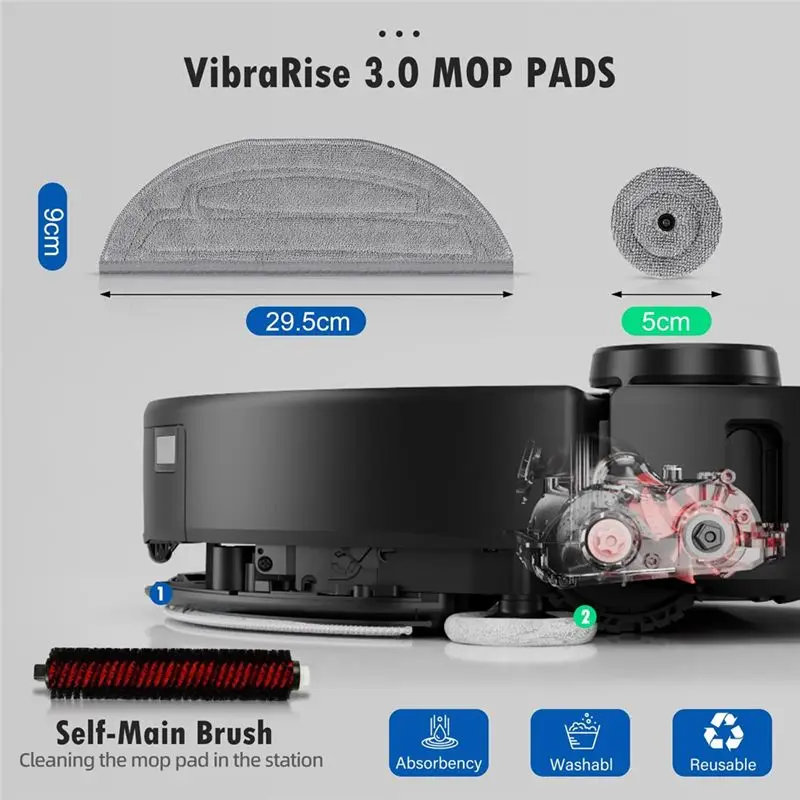 AS60-Accessories Kit For Roborock S8 Maxv Ultra Robot Vacuum,Main Brushes,Dust Bags, Mop Cloths, Edge Mop Cloths,Filters