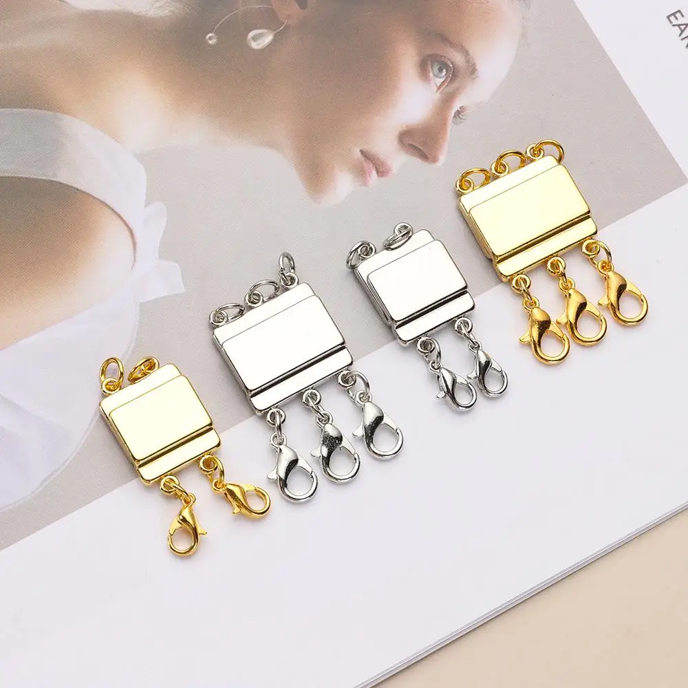 Gold Silver Color Layering Magnetic Necklace Clasp Magnetic Necklace Connector For Layered Bracelet Necklace Jewelry Accessories