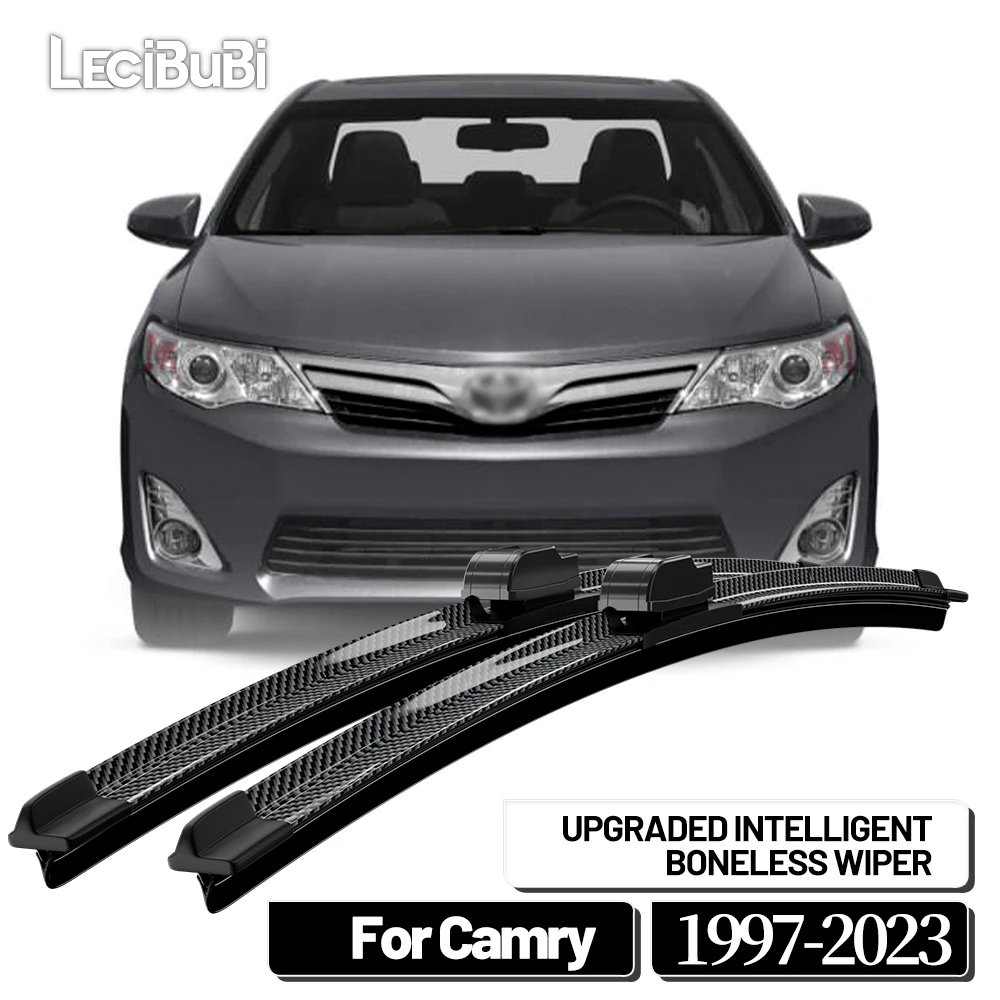 لتويوتا كامري XV20 XV30 XV40 XV50 XV70 1997-2023 2017 2018 2 قطعة الجبهة ممسحة زجاج أمامي شفرات مساحات الزجاج الأمامي ألياف الكربون