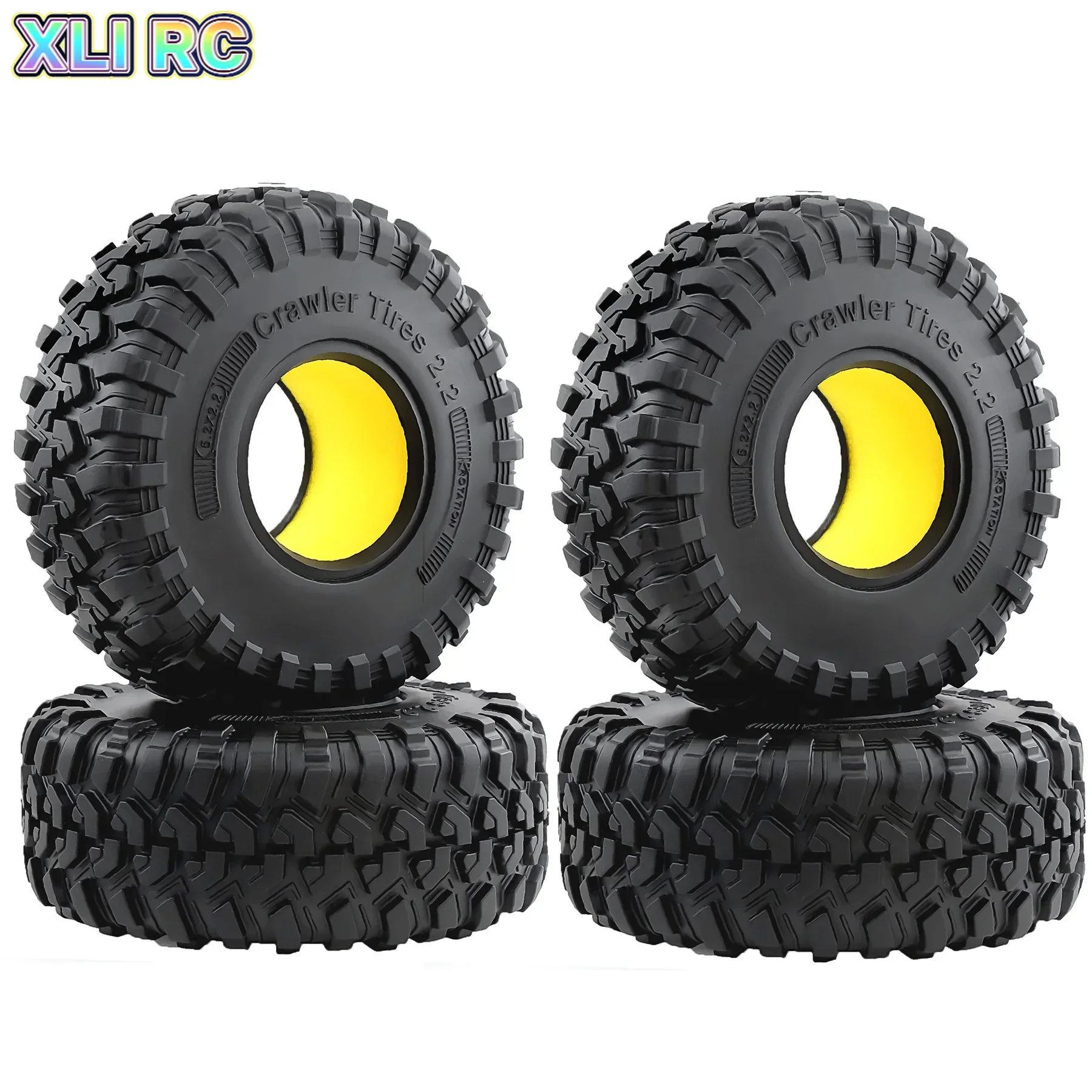RC 2.2 Inch Mud Crawler Tires OD 130mm With Foam Inserts for Axial SCX10 90047 D90 D110 Tamiya CC01 Traxxas TRX4 Gen8