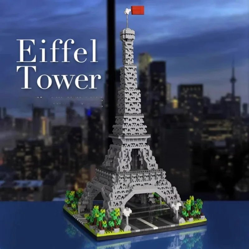 

1200+pcs World-Famous Landscape Architecture Eiffel Tower Micro-Particle Building Blocks Set, Collectible Model for Home Display