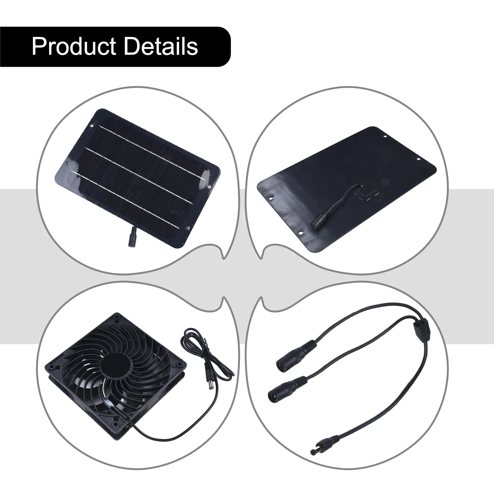 1PCS Solar Powered Fan 12V 10W Waterproof Dual Exhaust Fan Electric Ventilation Fan With Protective Mesh Solar Exhaust Fan