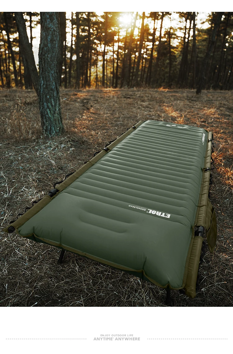 

Brown Bear Inflatable Camping Bed Outdoor Camping Tent Sleeping Mat Portable Folding Self Inflatable