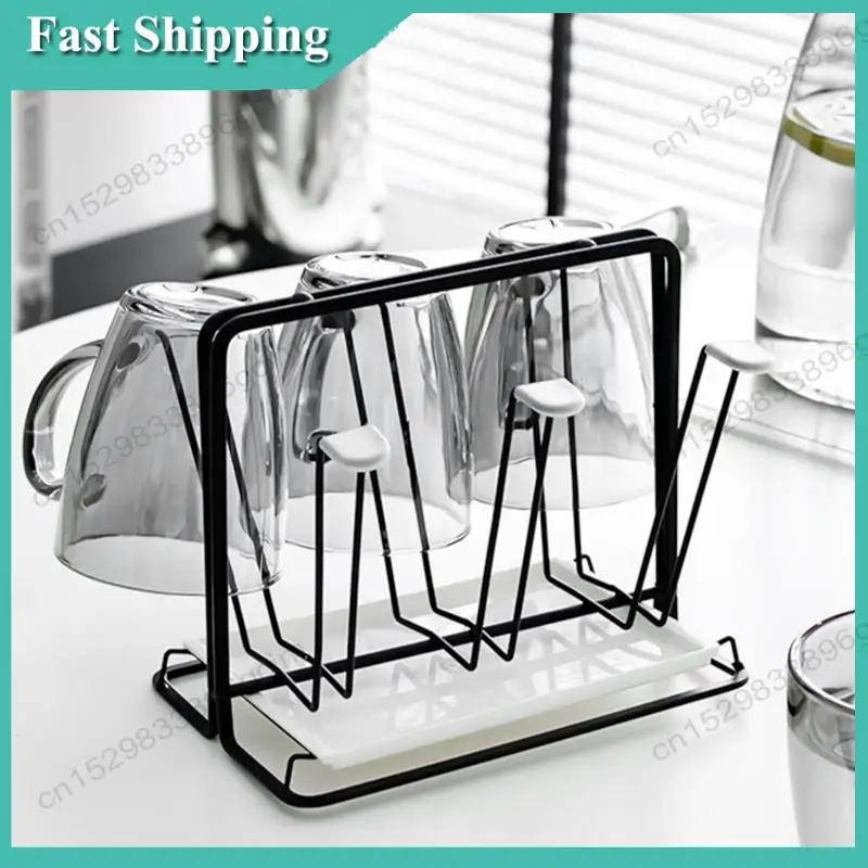-BABQ 6 Bottle Dish Drainer Metal Bottle Holder, Drip Rack For Vessels With Drip Tray, For Sodastream, Air Up, Avent,