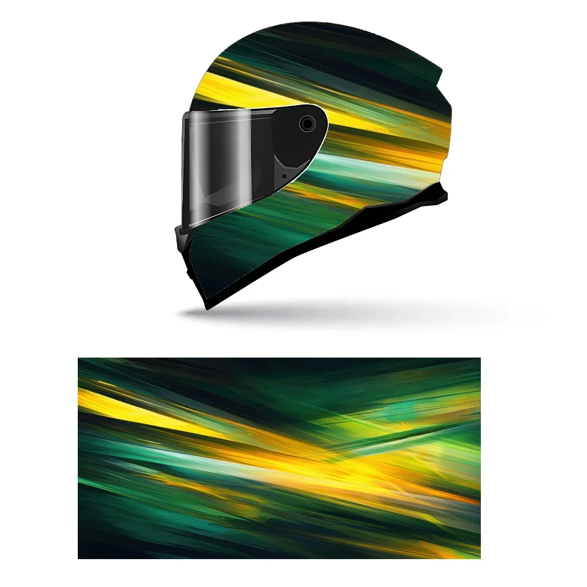 Adesivo Decorativo para Capacete de Motocicleta com Linhas Curvas Grossas, Gráfico de Corrida, Vinil para Envelopamento de Capacete
