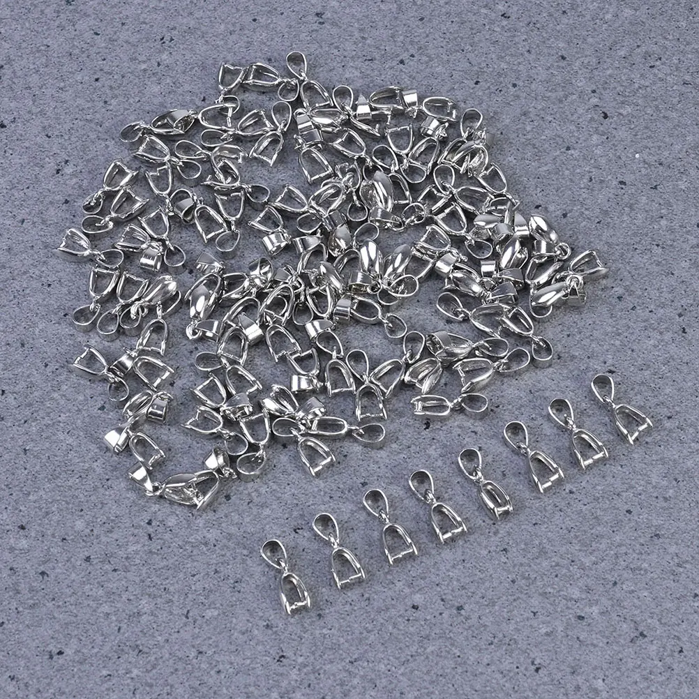 

50 Pcs Buckle Accessories Necklace Clasp Beads for Bracelets Pinch Clip Jewelry Making Connector Bail Pendant Button