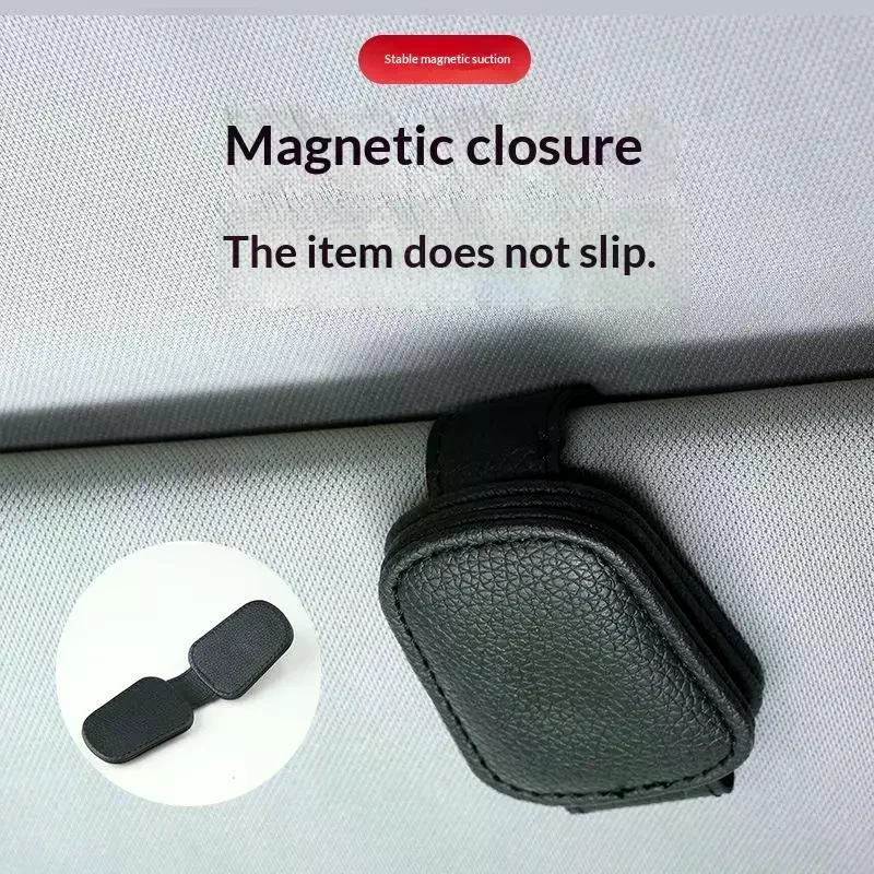 PU Leather Car Sunglass Clip Stable Non Slip Grip Scratch Resistant For Car Sun Visor Daily Driving Use