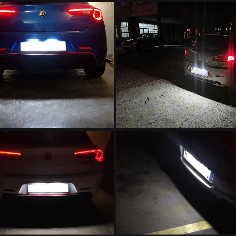 2Pcs Canbus LED 번호판 조명 Alfa Romeo 147 156 159 166 Giulietta Mito Brera 스파이더 GT 쿠페 자동차 번호판 램프